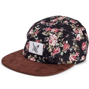Blackskies 5 panel cap with floral pattern